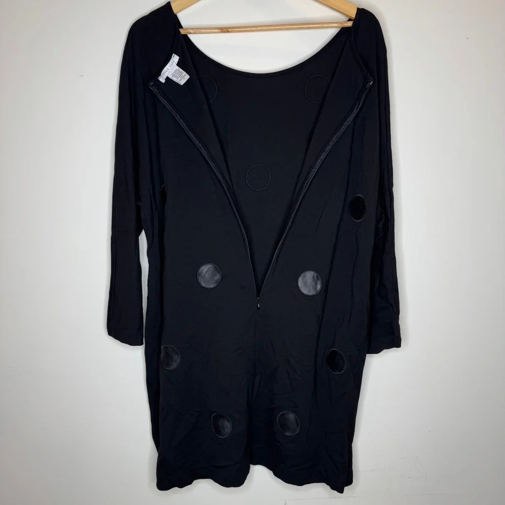 Joan Vass Black Dress with Polka Dot Accents - Picture 4 of 6